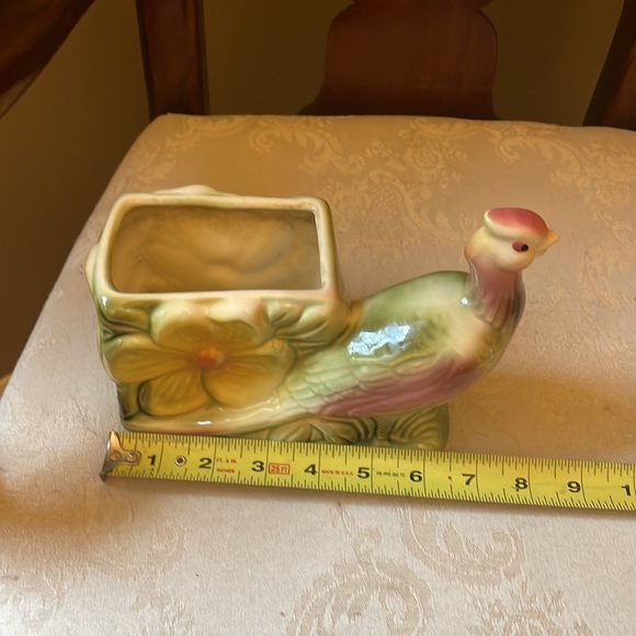 Vintage Hull Pottery USA 1961 pheasant planter with yellow flowers, EUC - Picture 9 of 12